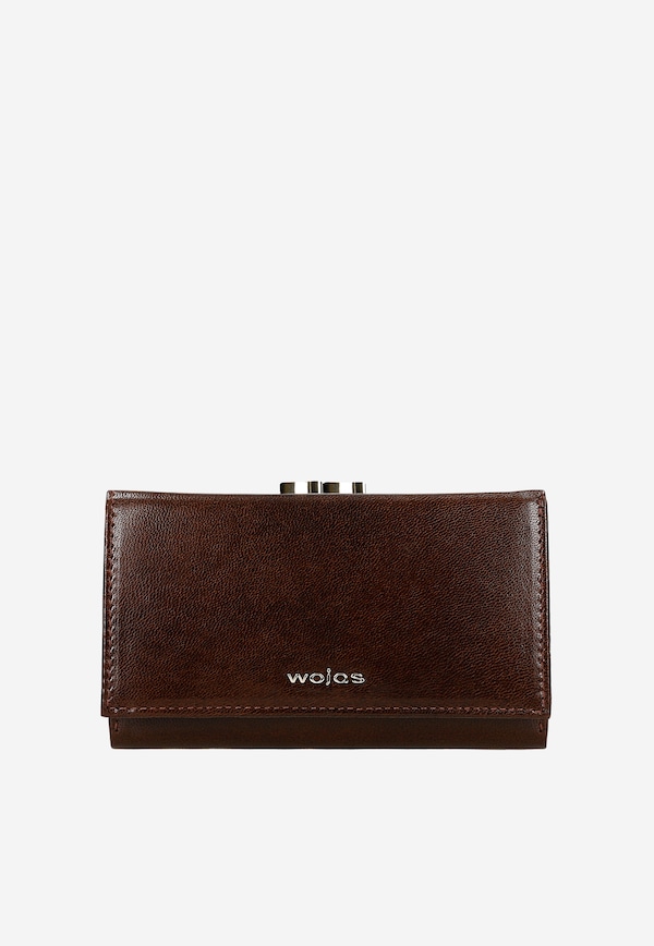 Brązowy skórzany portfel damski z blokadą RFID