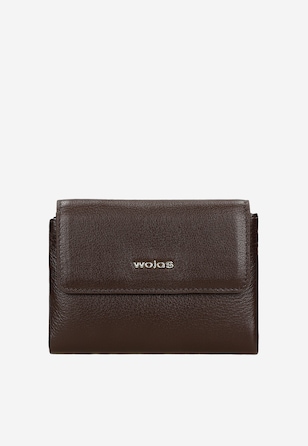 Czekoladowy portfel damski ze skóry naturalnej