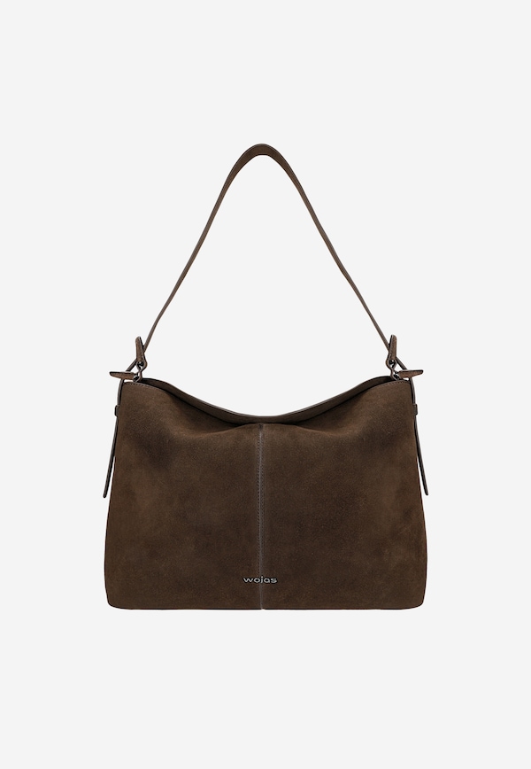 Hnedá čokoládová dámska kabelka z velúrovej štiepenky