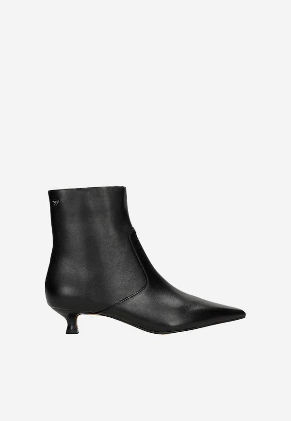 Eleganckie skórzane botki damskie na niskim obcasie