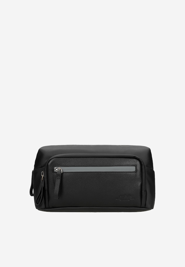 Černá pánská ledvinka RELAKS s koženkovou vložkou