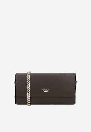 Tmavě hnědá společenská dámská kabelka