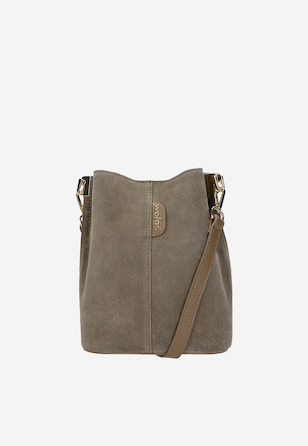 Beżowa torebka z łączonych skór