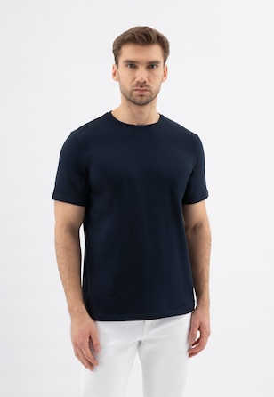 Granatowa koszulka męska bawełniana RELAKS