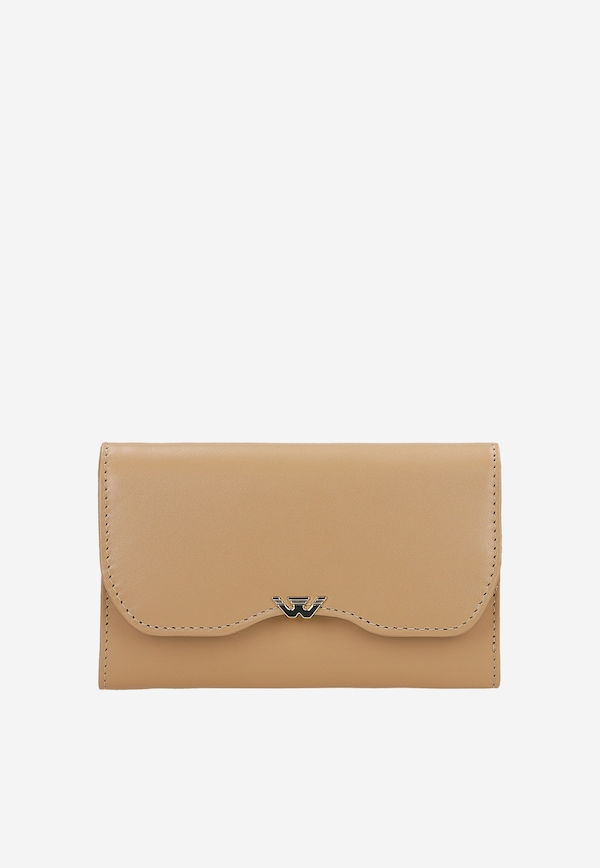 Beżowy portfel damski ze skóry naturalnej