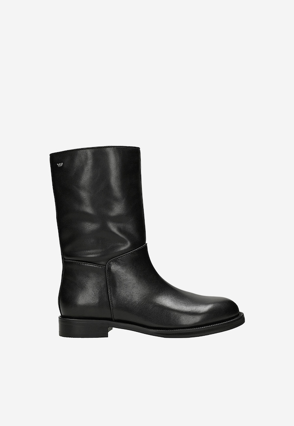 Czarne skórzane botki damskie