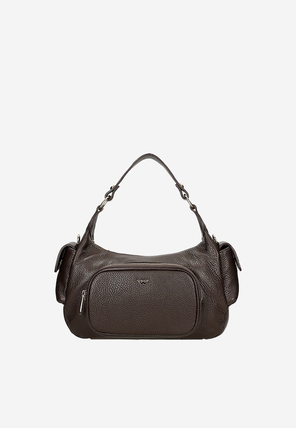 Tmavohnedá kožená dámska kabelka