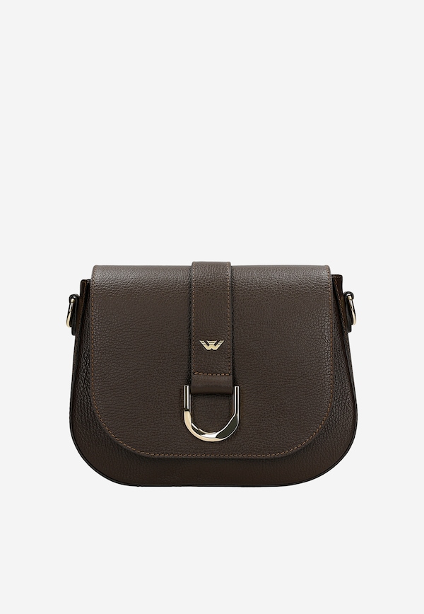 Malá kožená kabelka v čokoládovo hnedej farbe