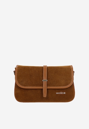 Mała brązowa torebka damska z łączonych skór