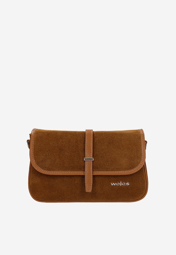 Mała brązowa torebka damska z łączonych skór