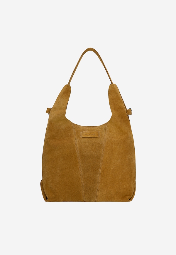 Jasnobrązowa zamszowa torebka damska