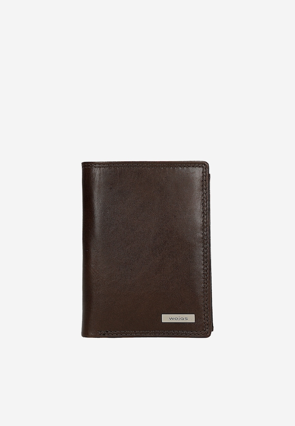 Ciemnobrązowy skórzany portfel męski