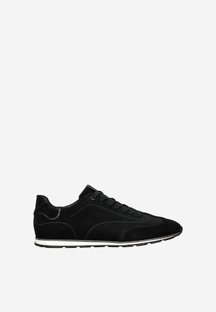 Černé pánské sneakers ze semišové štípenky