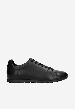 Czarne sneakersy męskie ze skóry licowej