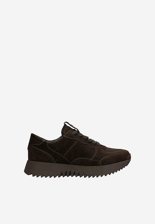 Sneakers damă ciocolatiu pe talpă masivă