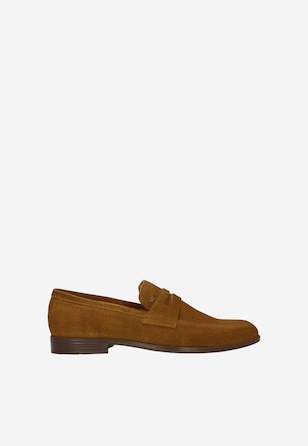 Brązowe mokasyny męskie penny loafers