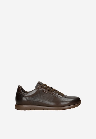 Brązowe sneakersy damskie ze skóry licowej