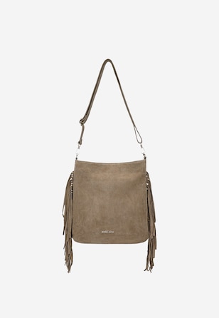 Béžová dámska boho kabelka so strapcami
