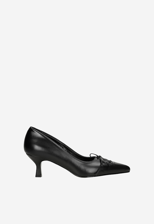 Eleganckie czarne czółenka z ozdobną kokardką LIMITED EDITION