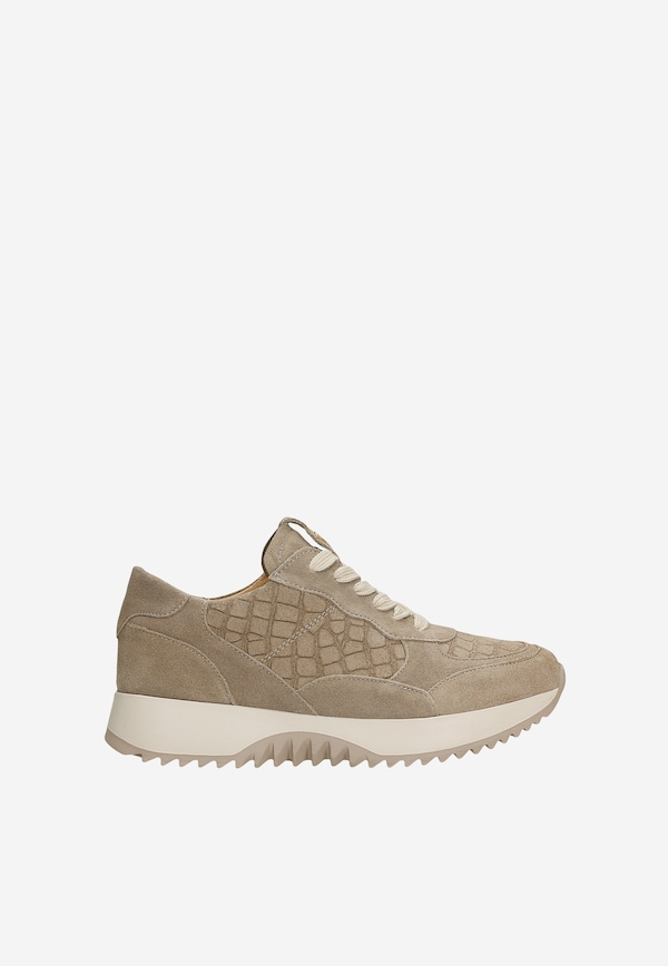 Béžové dámske sneakersy s razeným vzorom