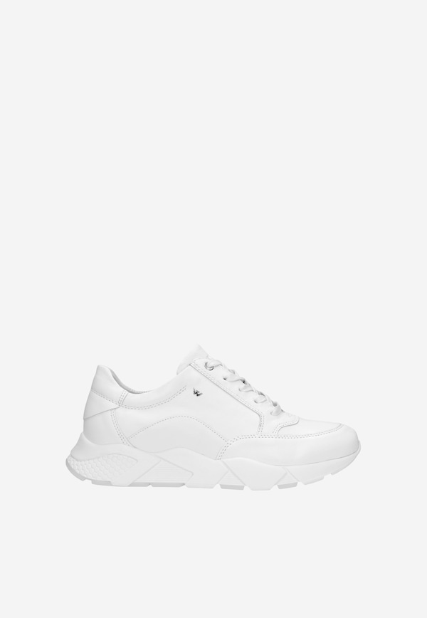 Sportovní dámské sneakersy z bílé kůže s podšívkou