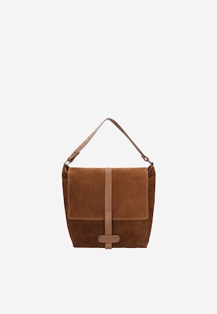 Duża torebka z łączonych skór