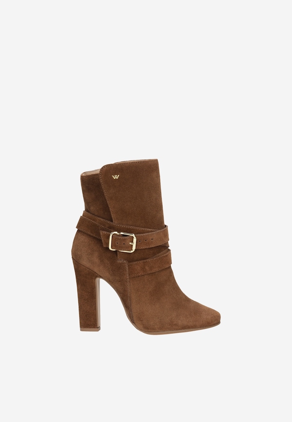 Brązowe botki damskie