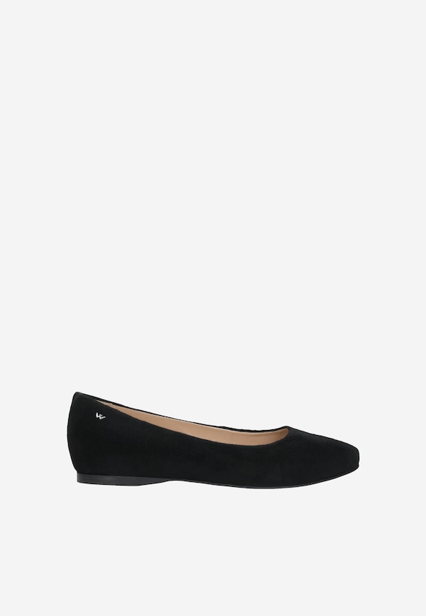 Czarne eleganckie baleriny z weluru