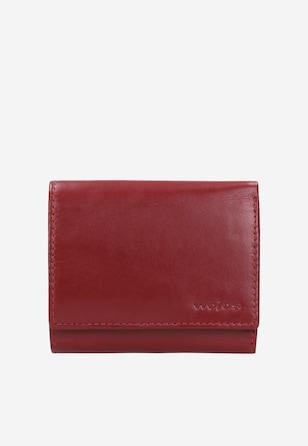 Czerwony portfel damski ze skóry licowej
