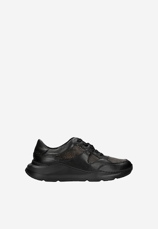 Czarne sneakersy damskie na grubej podeszwie