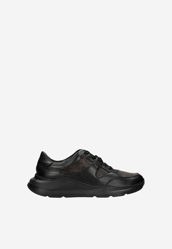 Czarne sneakersy damskie na grubej podeszwie