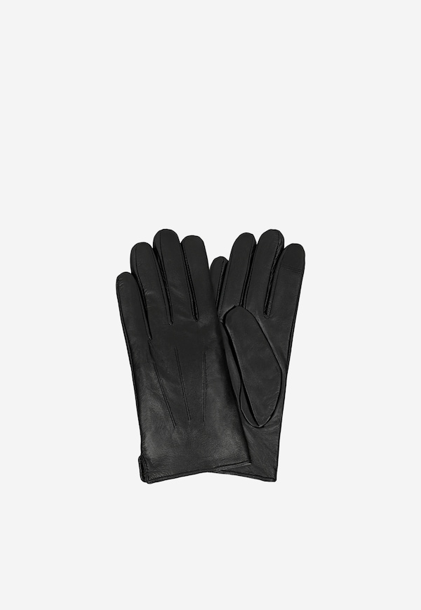 Men's black leather gloves