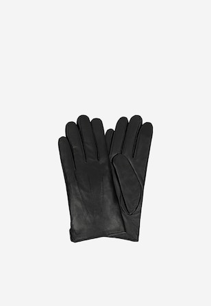 Skórzane rękawiczki męskie w kolorze czarnym