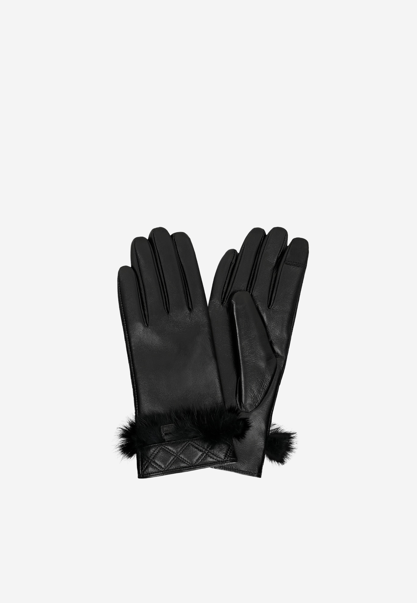 Czarne rękawiczki damskie ze skóry licowej