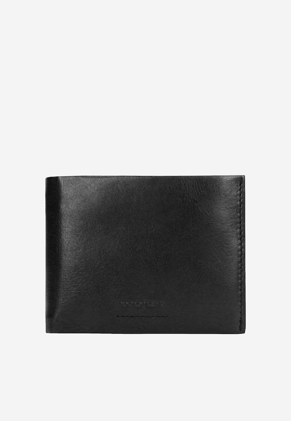Men's black wallet made of full-grain leather
