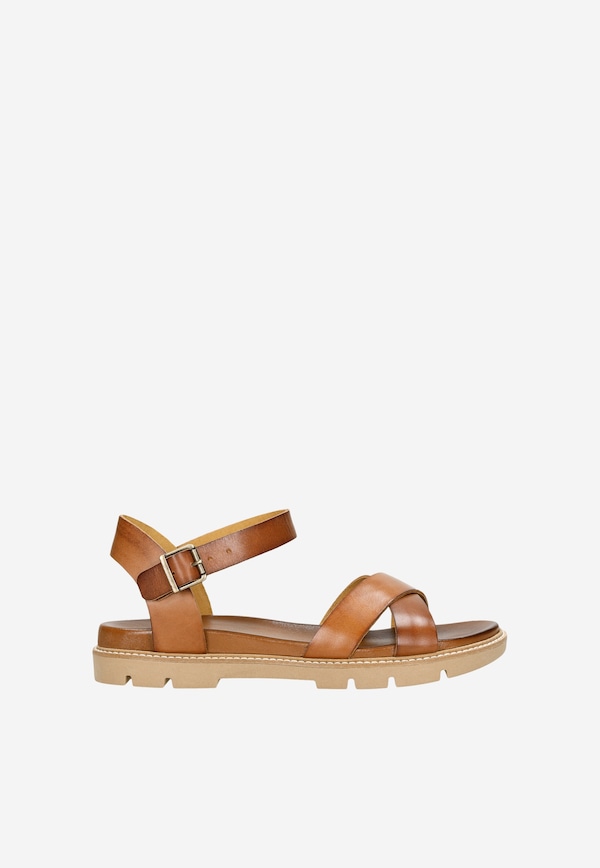 Brązowe sandały damskie w stylu casual
