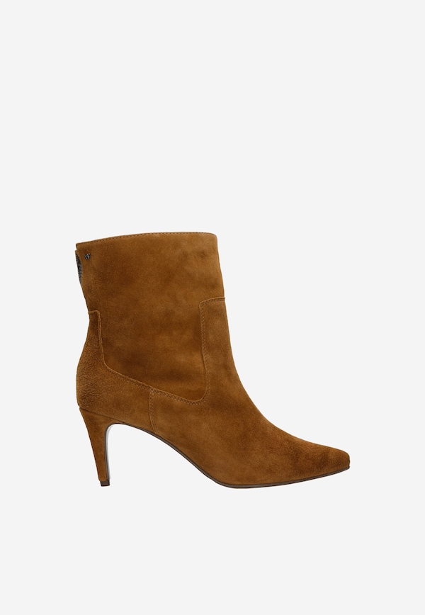 Eleganckie jasnobrązowe botki na szpilce