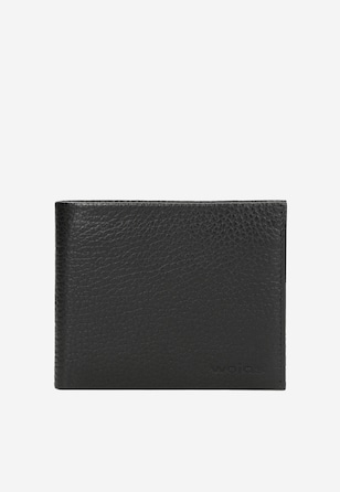 Czarny portfel męski ze skóry naturalnej