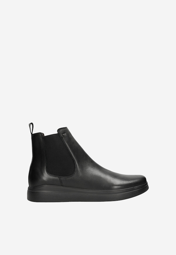 Czarne botki męskie z gładkiej skóry licowej