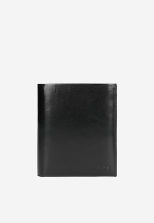 Elegancki czarny portfel męski ze skóry licowej