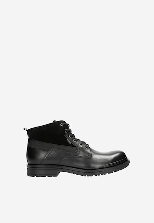 Ghete negre îmblănite tip worker bărbați