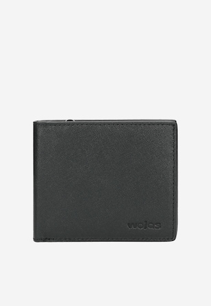 Klasyczny czarny portfel męski ze skóry licowej
