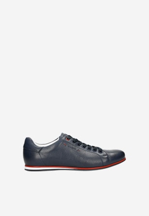 Elegantní granátové kožené pánské letní boty 8071-56