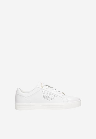 Jednoduché a štýlové dámske sneakersy z bielej kože 46084-59