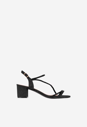 Elegantní dámské sandály na podpatku s kamínky WJS74055-11