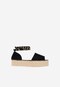 WJS czarne espadryle damskie z paskiem na kostkę WJS43023-61