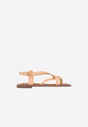 Béžové dámské sandály s plochou podrážkou WJS74024-54