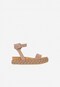 WJS płaskie beżowe sandały na podeszwie z warkoczem WJS74039-64