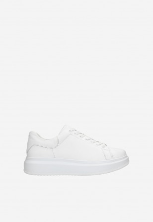Kožené dámske sneakersy v obľúbenej bielej farbe 
