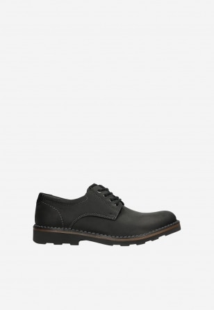 Decentní pánské kožené boty z kvalitní černé kůže 5084-71